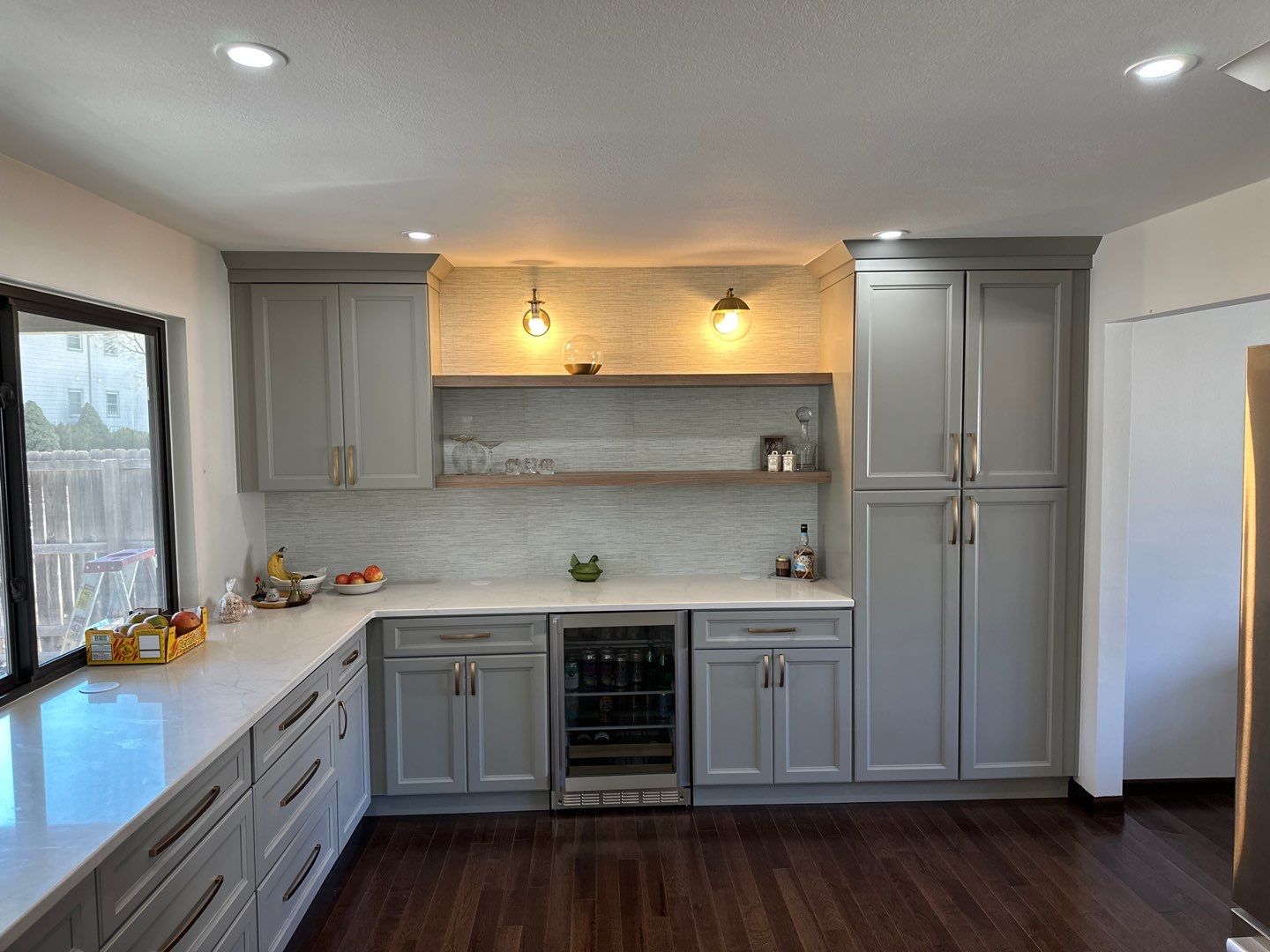 Sage Shaker & Blue Tile Kitchen